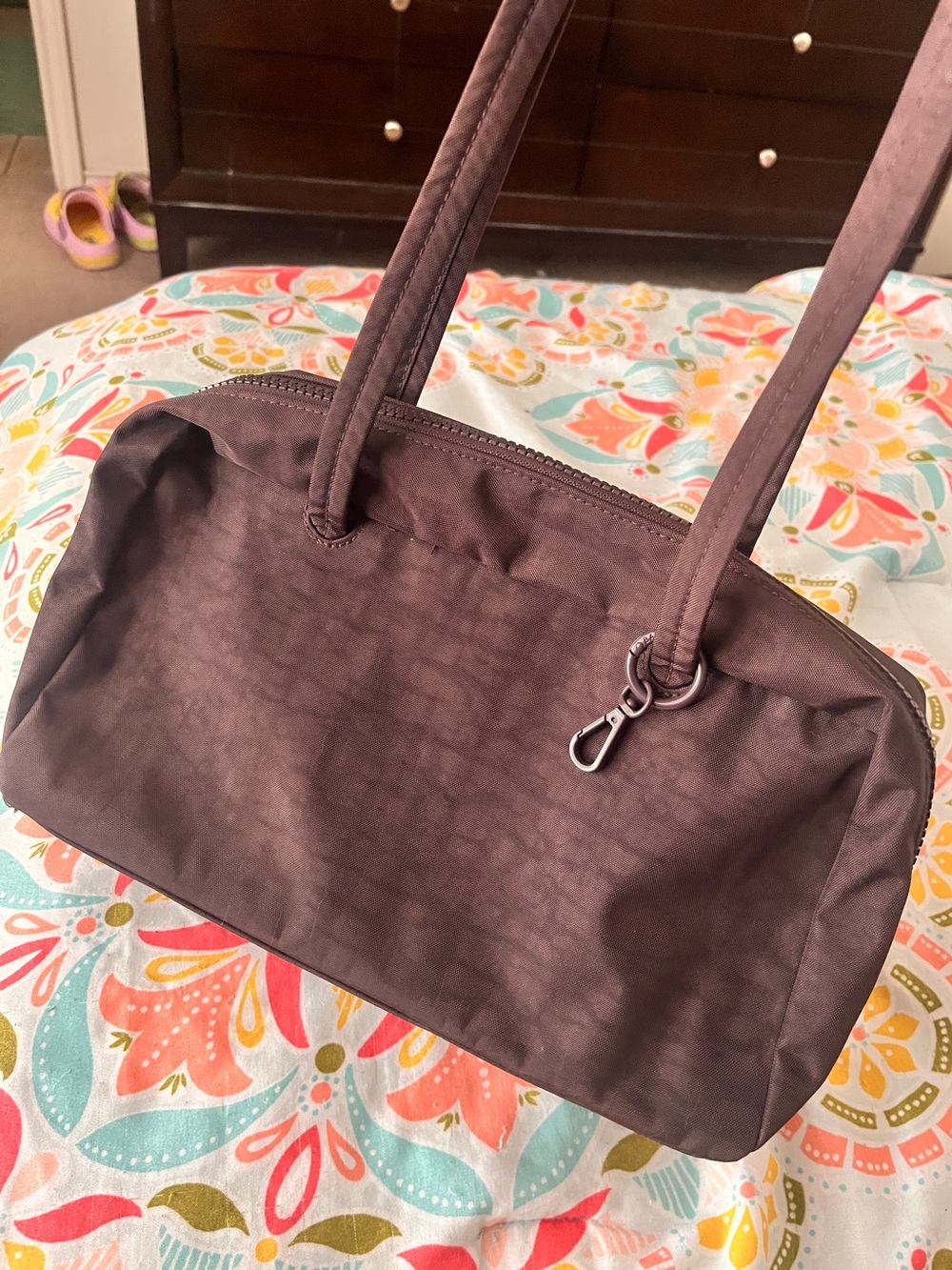 BAGGU Chocolate Plum Regular size Bowler Bag - Picture 3 of 10